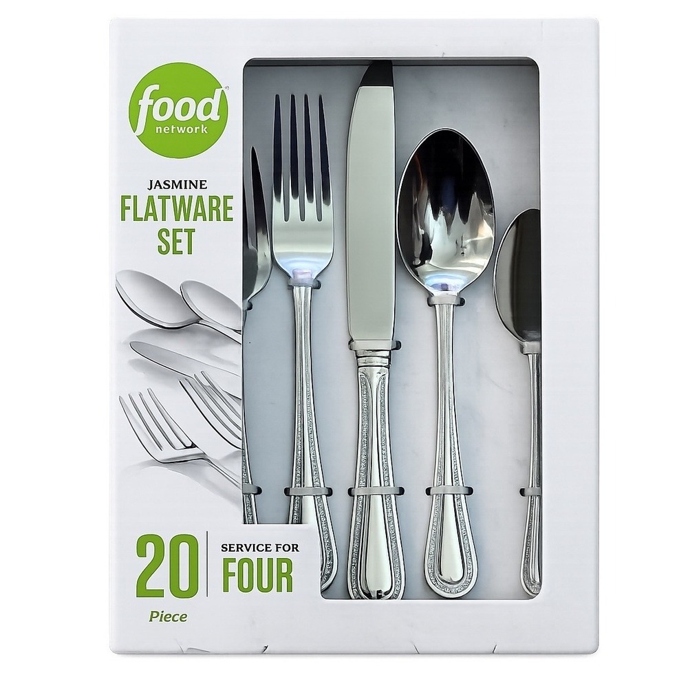 Food Network Jasmine 20 Piece Flatware Set Service for 4 Stainless Steel NIB